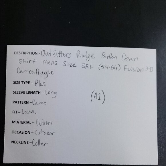 Outfitters Ridge Mens 3XL Camouflage Button Down Shirt Long Sleeve Hunting Top - Picture 8 of 8